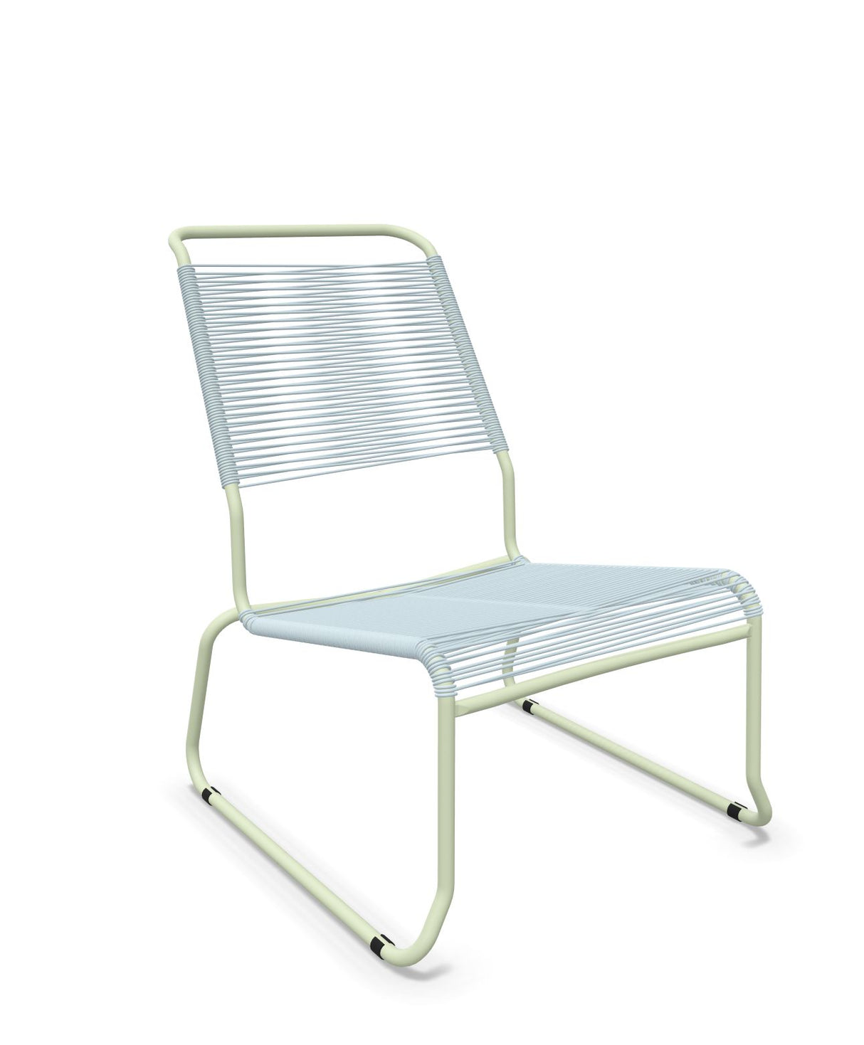 Schaffner Säntis Chaise basse Haut dossier luge Spaghetti Bleu Pastel 51 Vert Pastel 64 