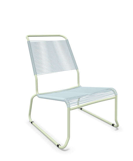 Schaffner Säntis Chaise basse Haut dossier luge Spaghetti Bleu Pastel 51 Vert Pastel 64 