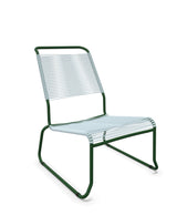 Schaffner Säntis Chaise basse Haut dossier luge Spaghetti Bleu Pastel 51 Vert Sapin 66 