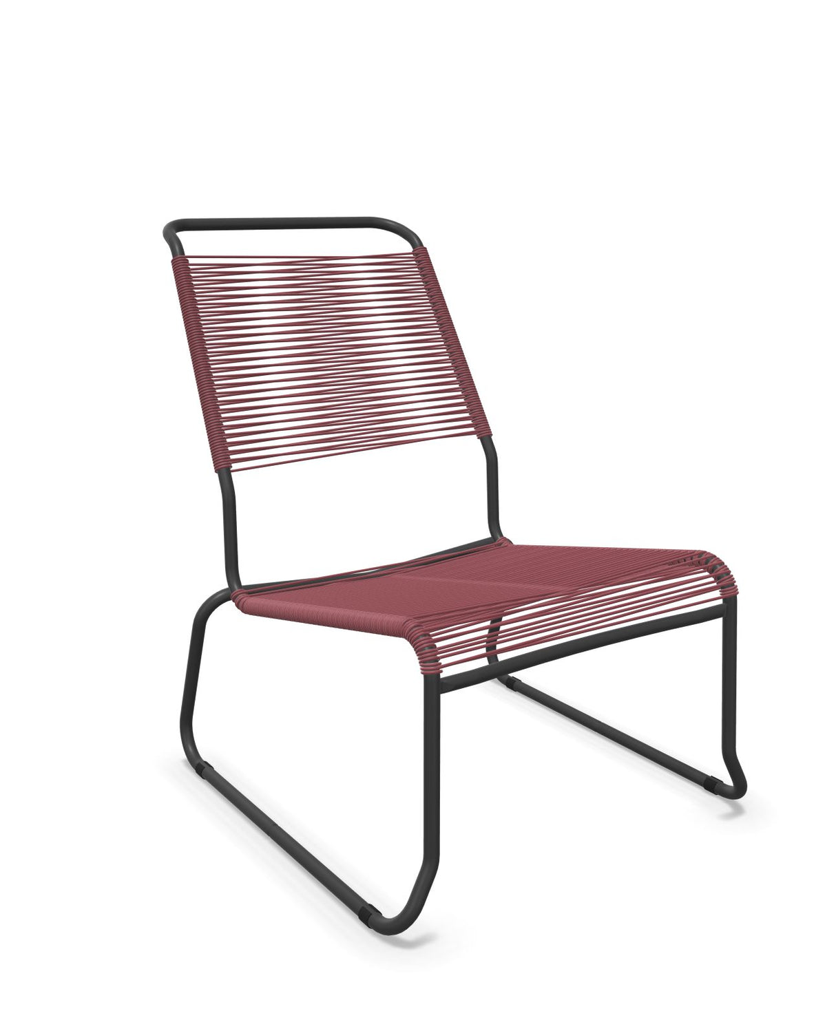Schaffner Säntis Chaise basse Haut dossier luge Spaghetti Bordeaux 38 Anthracite 77 