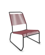 Schaffner Säntis Chaise basse Haut dossier luge Spaghetti Bordeaux 38 Anthracite 77 