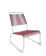 Schaffner Säntis Chaise basse Haut dossier luge Spaghetti Bordeaux 38 Blanc 90 