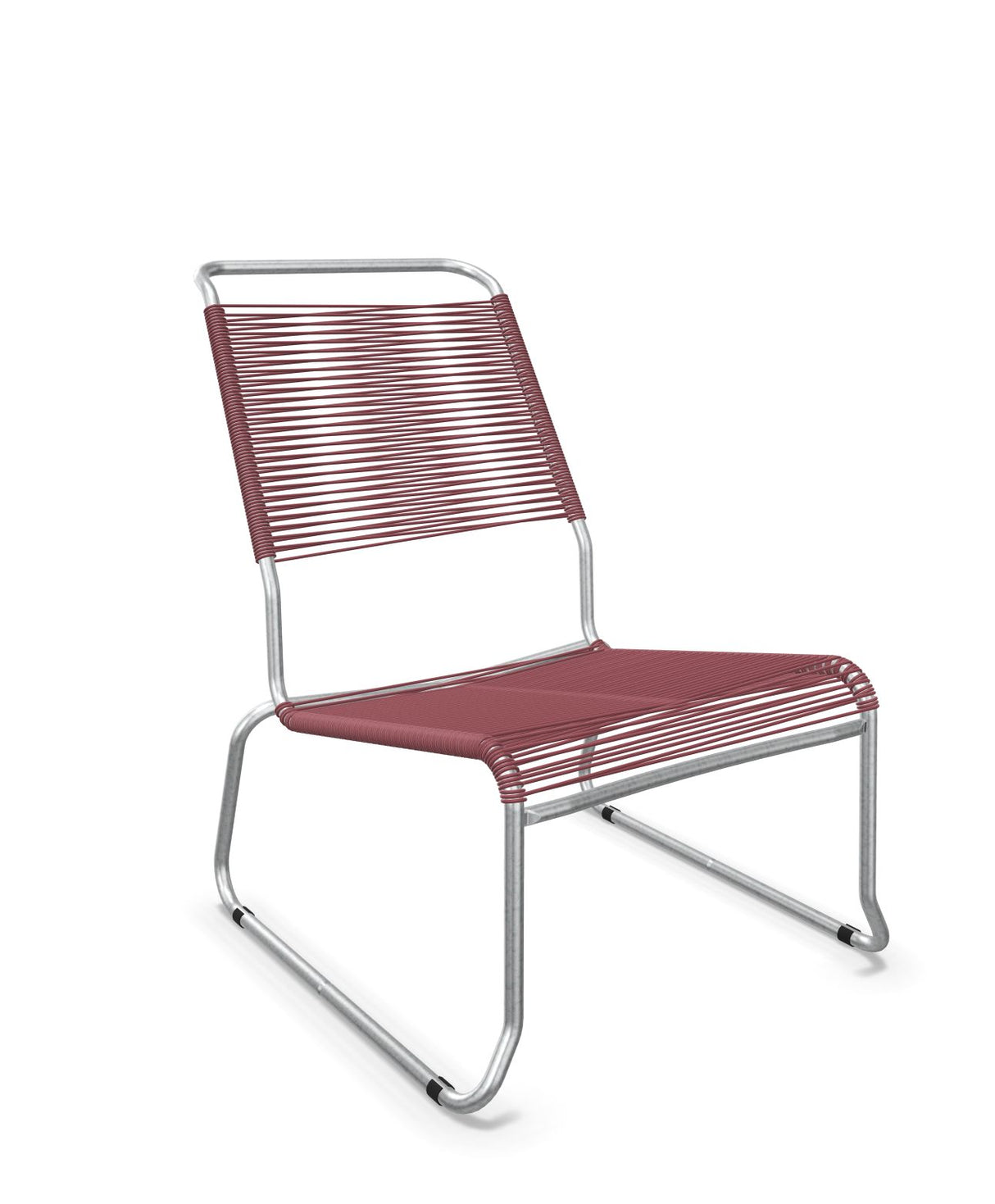 Schaffner Säntis Chaise basse Haut dossier luge Spaghetti Bordeaux 38 Galvanisé à chaud 02 