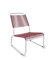 Schaffner Säntis Chaise basse Haut dossier luge Spaghetti Bordeaux 38 Gris Argent 78 
