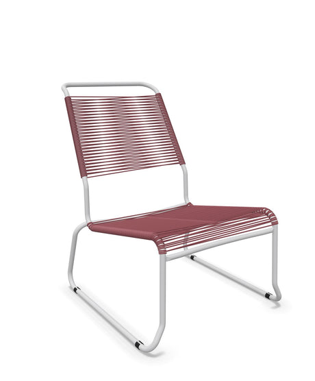Schaffner Säntis Chaise basse Haut dossier luge Spaghetti Bordeaux 38 Gris Argent 78 