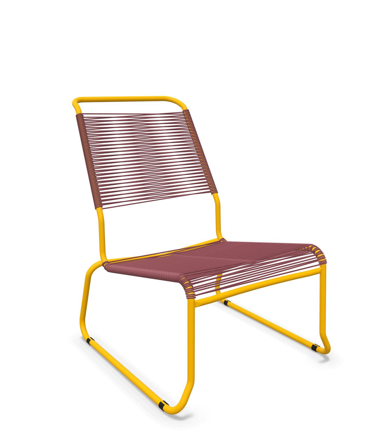 Schaffner Säntis Chaise basse Haut dossier luge Spaghetti Bordeaux 38 Jaune 11 