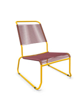Schaffner Säntis Chaise basse Haut dossier luge Spaghetti Bordeaux 38 Jaune 11 