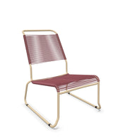 Schaffner Säntis Chaise basse Haut dossier luge Spaghetti Bordeaux 38 Marron Pastel 83 