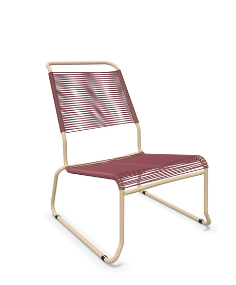 Schaffner Säntis Chaise basse Haut dossier luge Spaghetti Bordeaux 38 Marron Pastel 83 