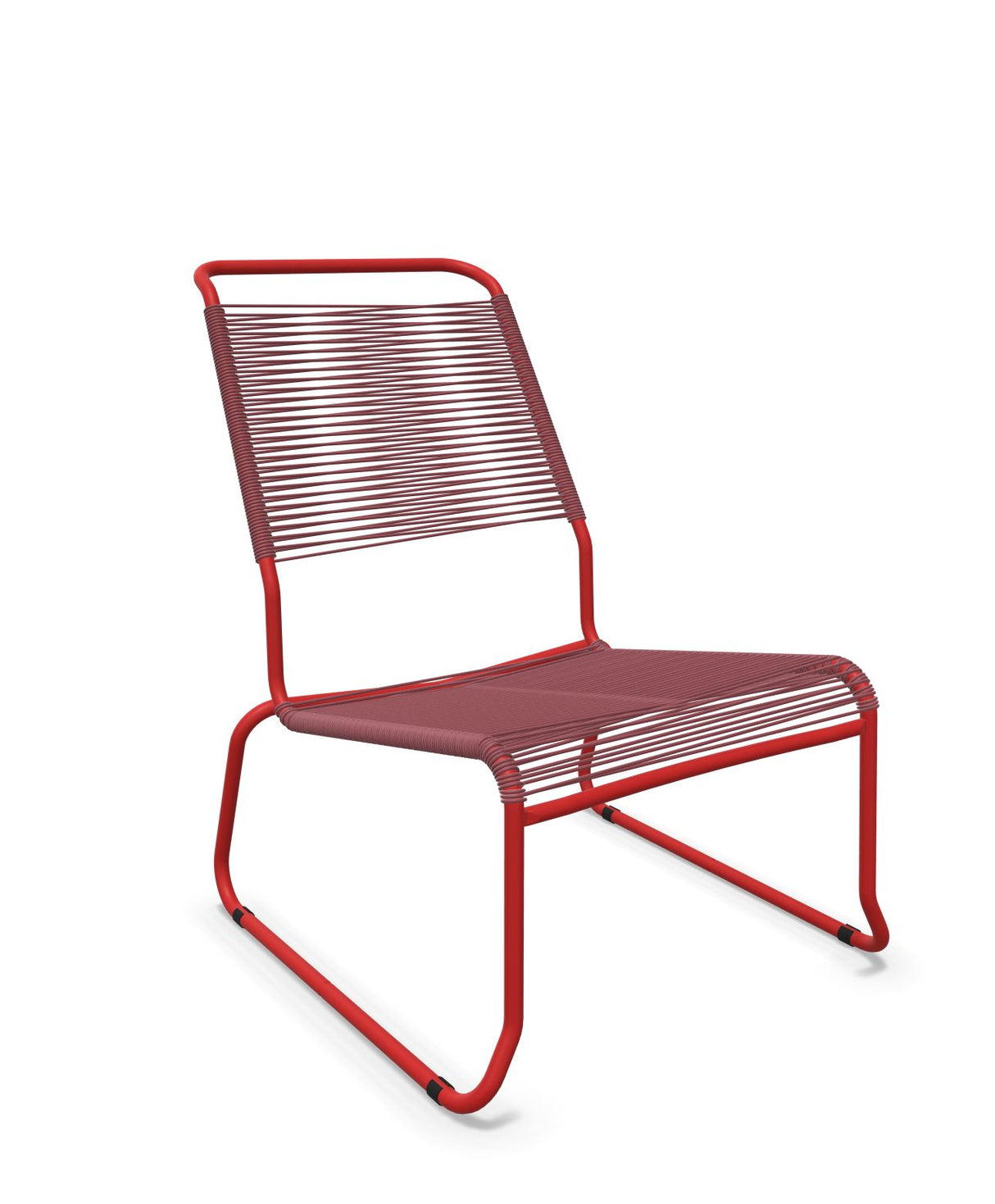 Schaffner Säntis Chaise basse Haut dossier luge Spaghetti Bordeaux 38 Rouge 30 