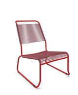 Schaffner Säntis Chaise basse Haut dossier luge Spaghetti Bordeaux 38 Rouge 30 