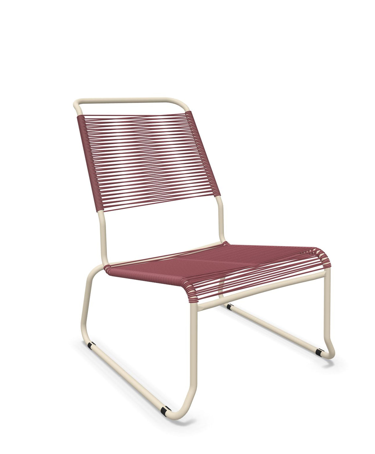Schaffner Säntis Chaise basse Haut dossier luge Spaghetti Bordeaux 38 Sable Pastel 15 