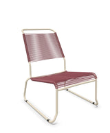 Schaffner Säntis Chaise basse Haut dossier luge Spaghetti Bordeaux 38 Sable Pastel 15 