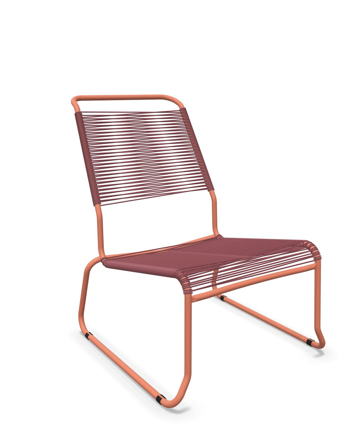 Schaffner Säntis Chaise basse Haut dossier luge Spaghetti Bordeaux 38 Terracotta 84 
