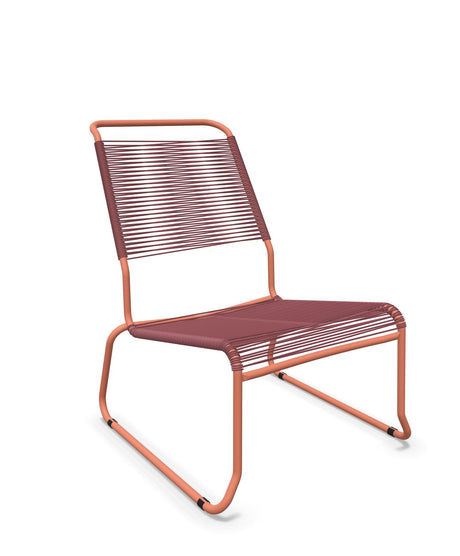 Schaffner Säntis Chaise basse Haut dossier luge Spaghetti Bordeaux 38 Terracotta 84 