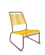 Schaffner Säntis Chaise basse Haut dossier luge Spaghetti Jaune 11 Bordeaux 38 