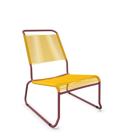 Schaffner Säntis Chaise basse Haut dossier luge Spaghetti Jaune 11 Bordeaux 38 