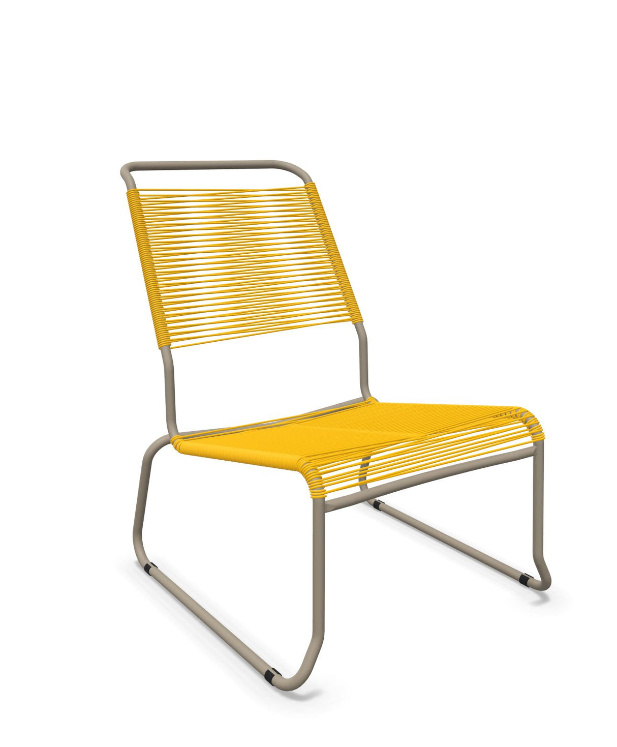 Schaffner Säntis Chaise basse Haut dossier luge Spaghetti Jaune 11 Champagne 85 
