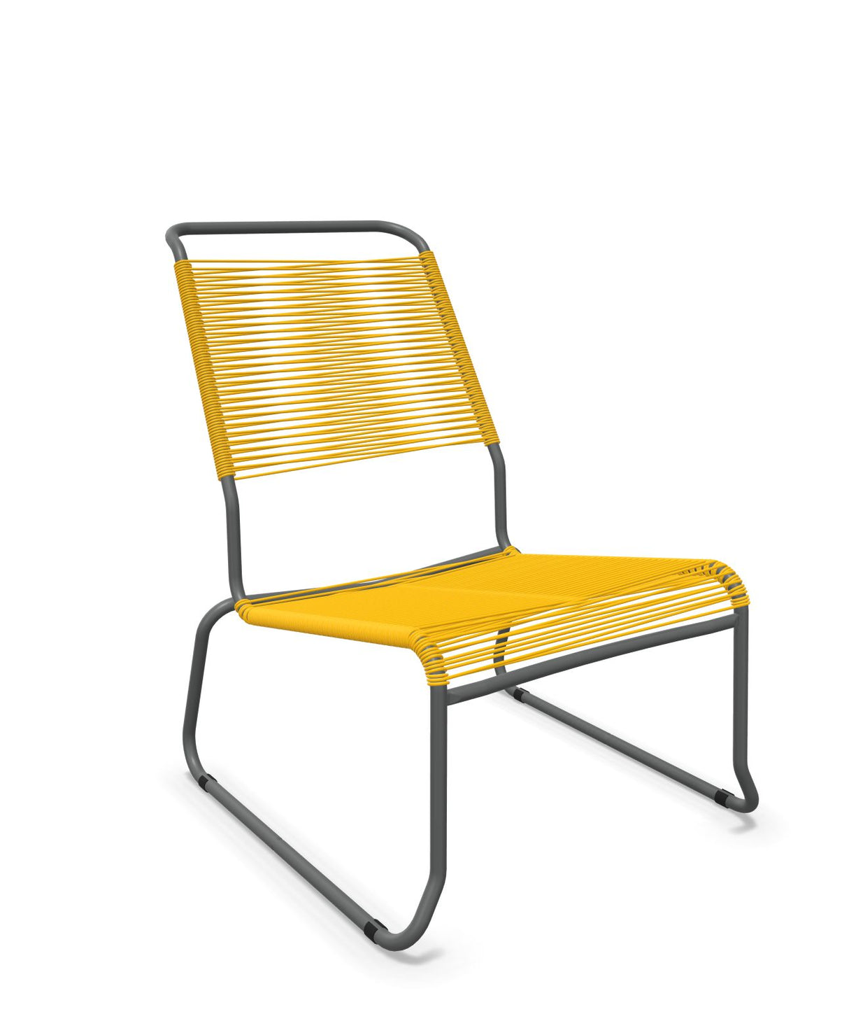 Schaffner Säntis Chaise basse Haut dossier luge Spaghetti Jaune 11 Graphite 73 