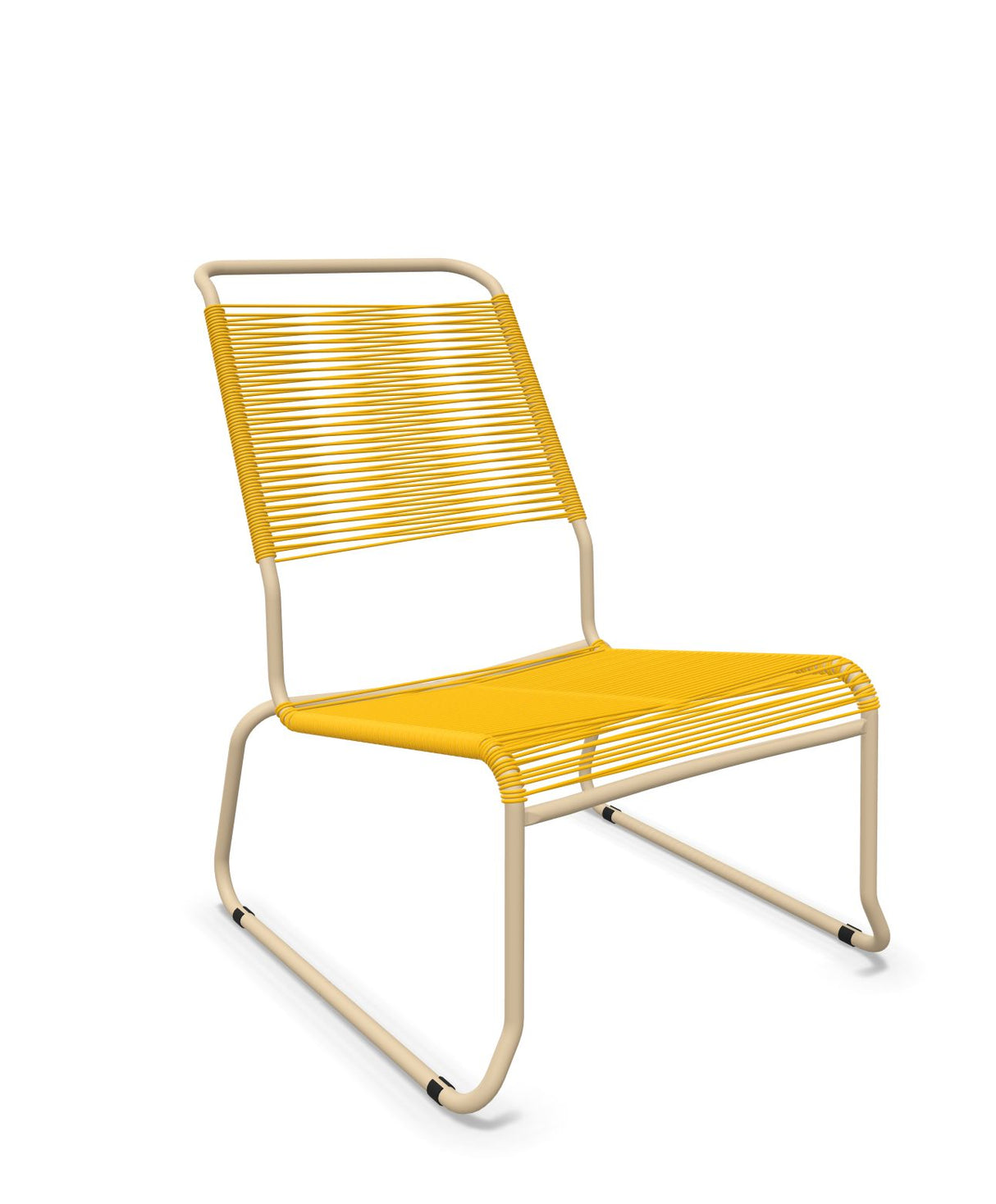 Schaffner Säntis Chaise basse Haut dossier luge Spaghetti Jaune 11 Marron Pastel 83 