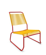 Schaffner Säntis Chaise basse Haut dossier luge Spaghetti Jaune 11 Rouge 30 