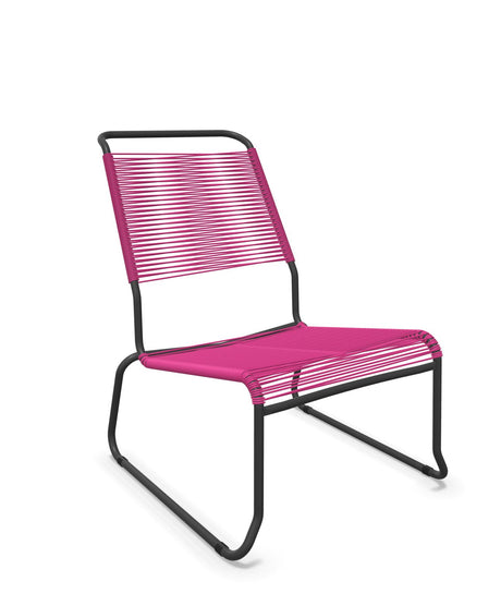 Schaffner Säntis Chaise basse Haut dossier luge Spaghetti Rose 41 Anthracite 77 