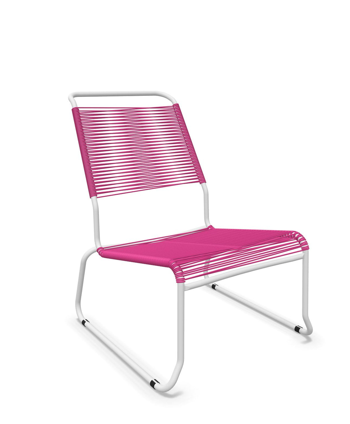 Schaffner Säntis Chaise basse Haut dossier luge Spaghetti Rose 41 Blanc 90 