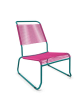 Schaffner Säntis Chaise basse Haut dossier luge Spaghetti Rose 41 Bleu Kali 56 