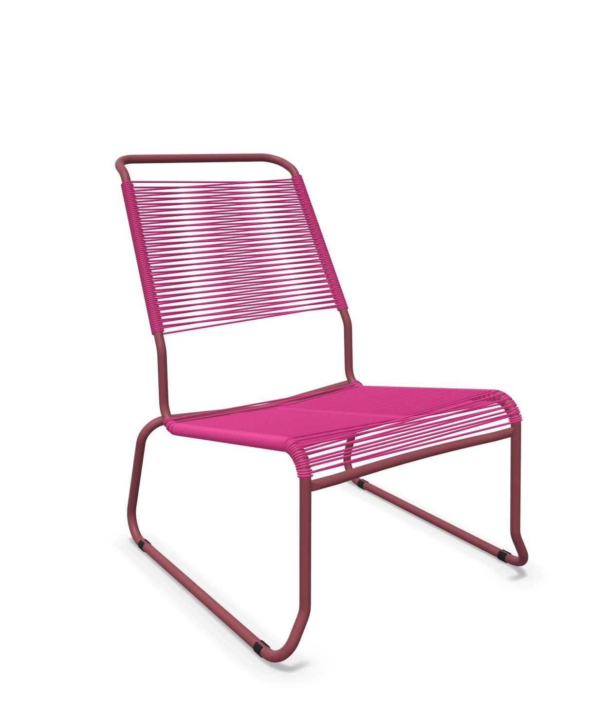 Schaffner Säntis Chaise basse Haut dossier luge Spaghetti Rose 41 Bordeaux 38 