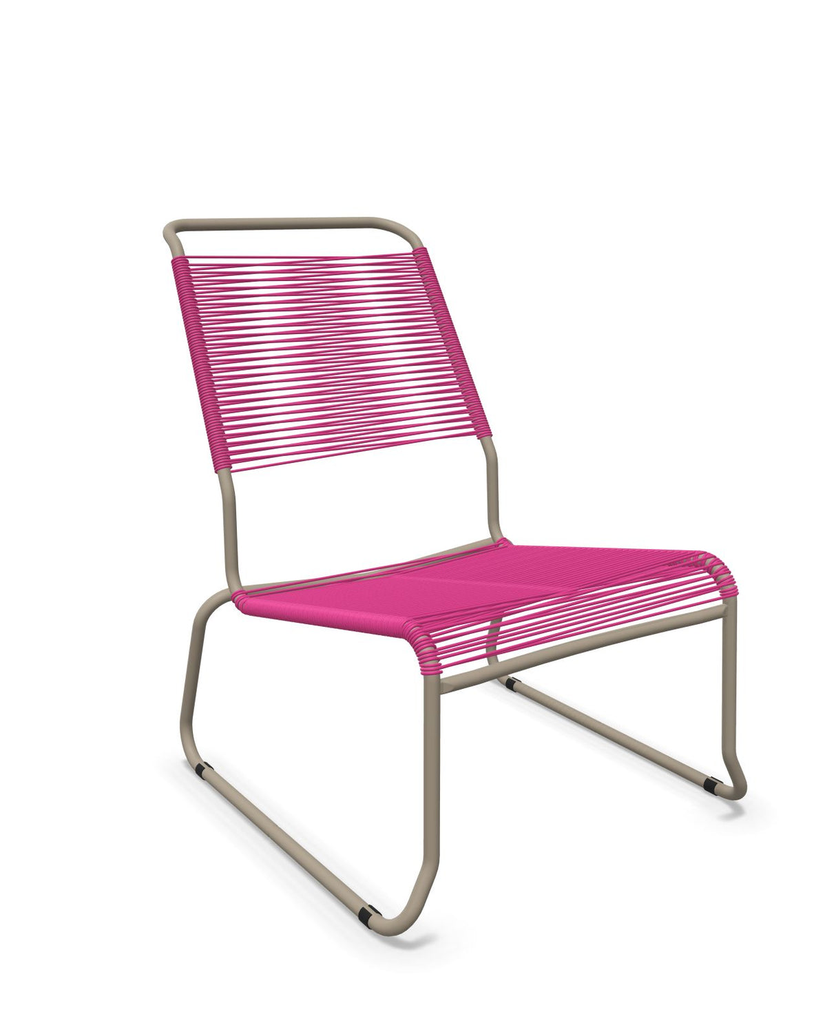 Schaffner Säntis Chaise basse Haut dossier luge Spaghetti Rose 41 Champagne 85 