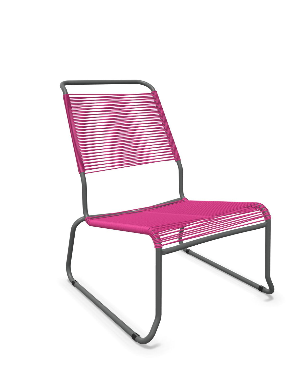 Schaffner Säntis Chaise basse Haut dossier luge Spaghetti Rose 41 Graphite 73 