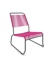 Schaffner Säntis Chaise basse Haut dossier luge Spaghetti Rose 41 Graphite 73 