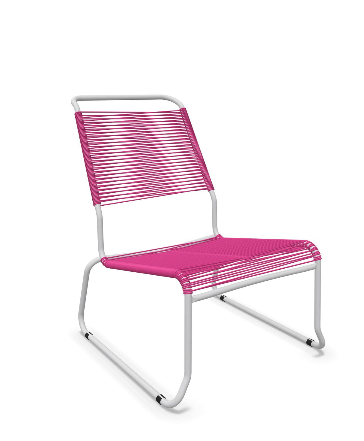 Schaffner Säntis Chaise basse Haut dossier luge Spaghetti Rose 41 Gris Argent 78 