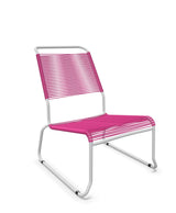 Schaffner Säntis Chaise basse Haut dossier luge Spaghetti Rose 41 Gris Argent 78 