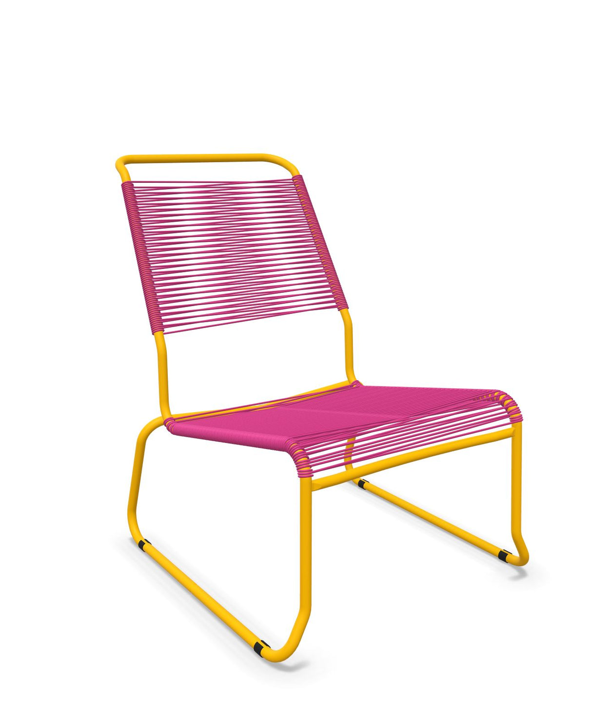 Schaffner Säntis Chaise basse Haut dossier luge Spaghetti Rose 41 Jaune 11 