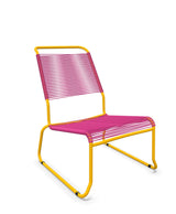 Schaffner Säntis Chaise basse Haut dossier luge Spaghetti Rose 41 Jaune 11 