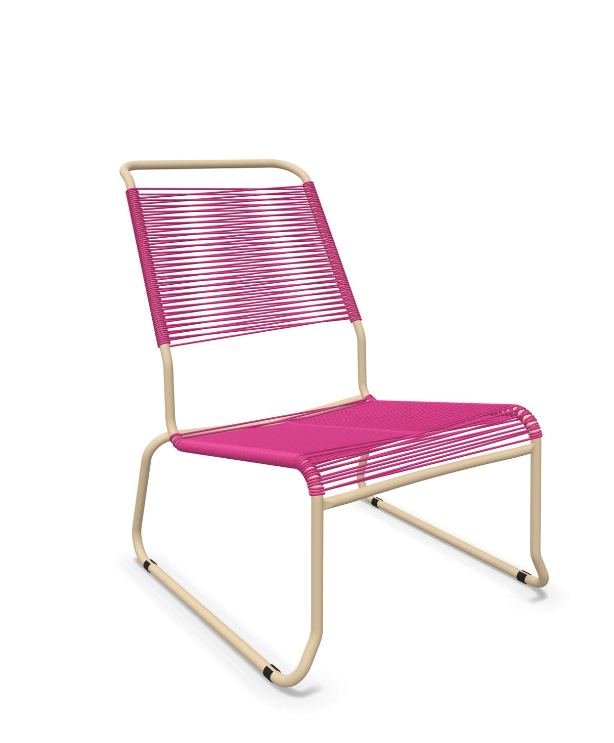 Schaffner Säntis Chaise basse Haut dossier luge Spaghetti Rose 41 Marron Pastel 83 