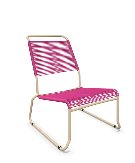 Schaffner Säntis Chaise basse Haut dossier luge Spaghetti Rose 41 Marron Pastel 83 