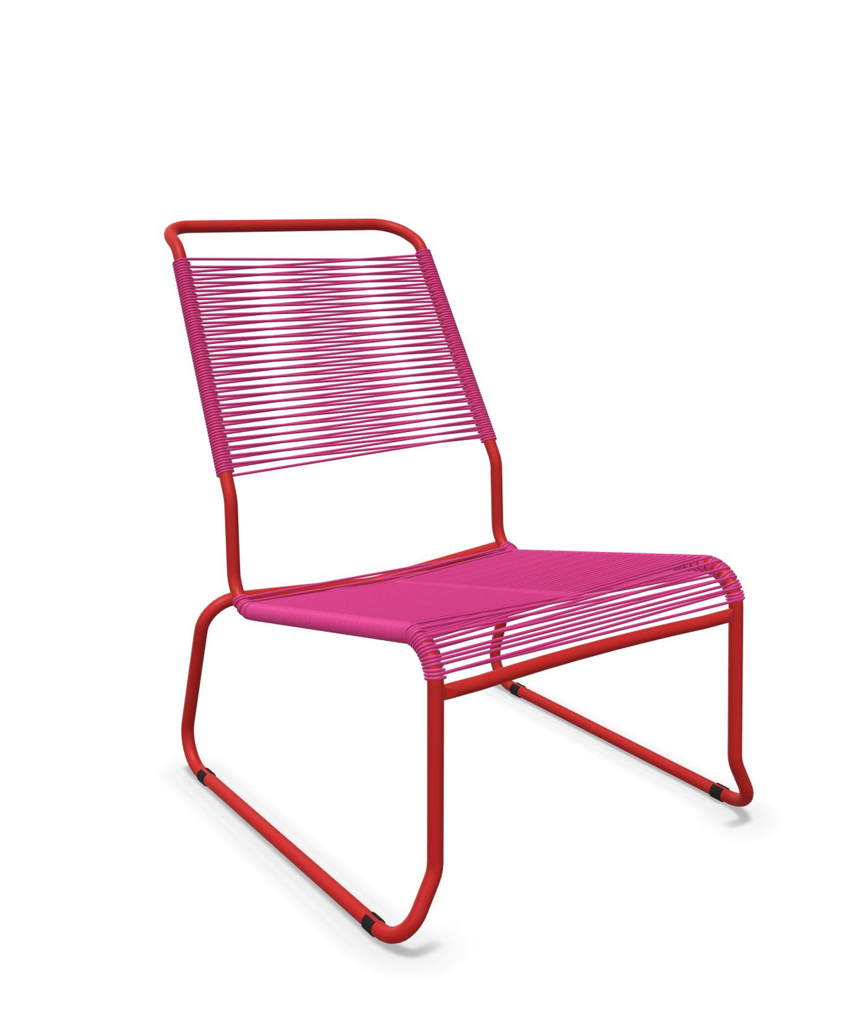 Schaffner Säntis Chaise basse Haut dossier luge Spaghetti Rose 41 Rouge 30 