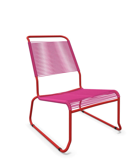 Schaffner Säntis Chaise basse Haut dossier luge Spaghetti Rose 41 Rouge 30 