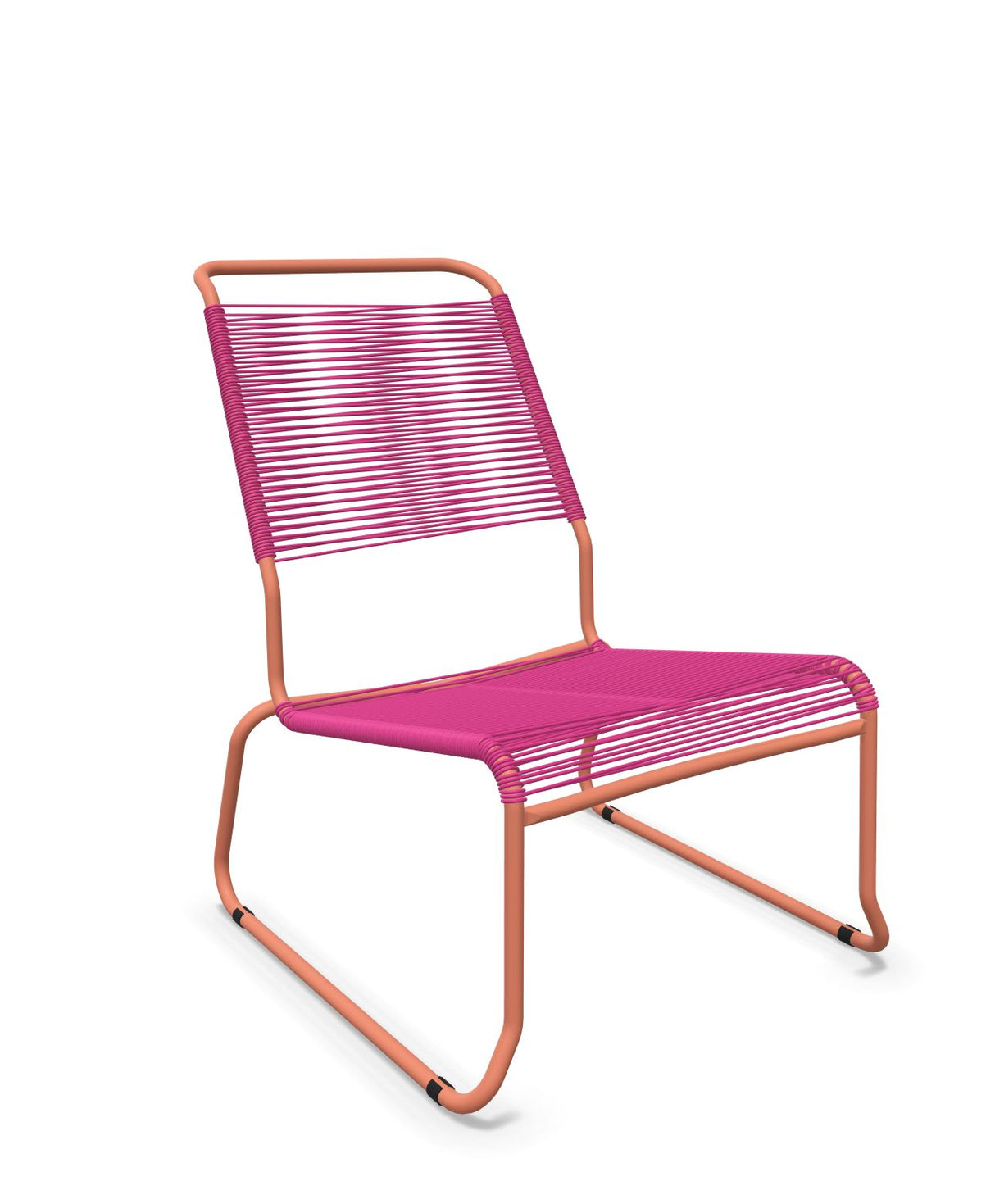 Schaffner Säntis Chaise basse Haut dossier luge Spaghetti Rose 41 Terracotta 84 