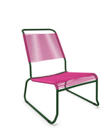 Schaffner Säntis Chaise basse Haut dossier luge Spaghetti Rose 41 Vert Sapin 66 