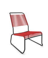 Schaffner Säntis Chaise basse Haut dossier luge Spaghetti Rouge 30 Anthracite 77 