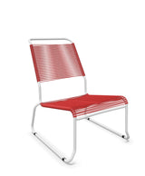 Schaffner Säntis Chaise basse Haut dossier luge Spaghetti Rouge 30 Blanc 90 
