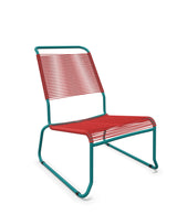 Schaffner Säntis Chaise basse Haut dossier luge Spaghetti Rouge 30 Bleu Kali 56 