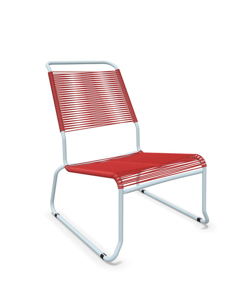 Schaffner Säntis Chaise basse Haut dossier luge Spaghetti Rouge 30 Bleu Pastel 51 