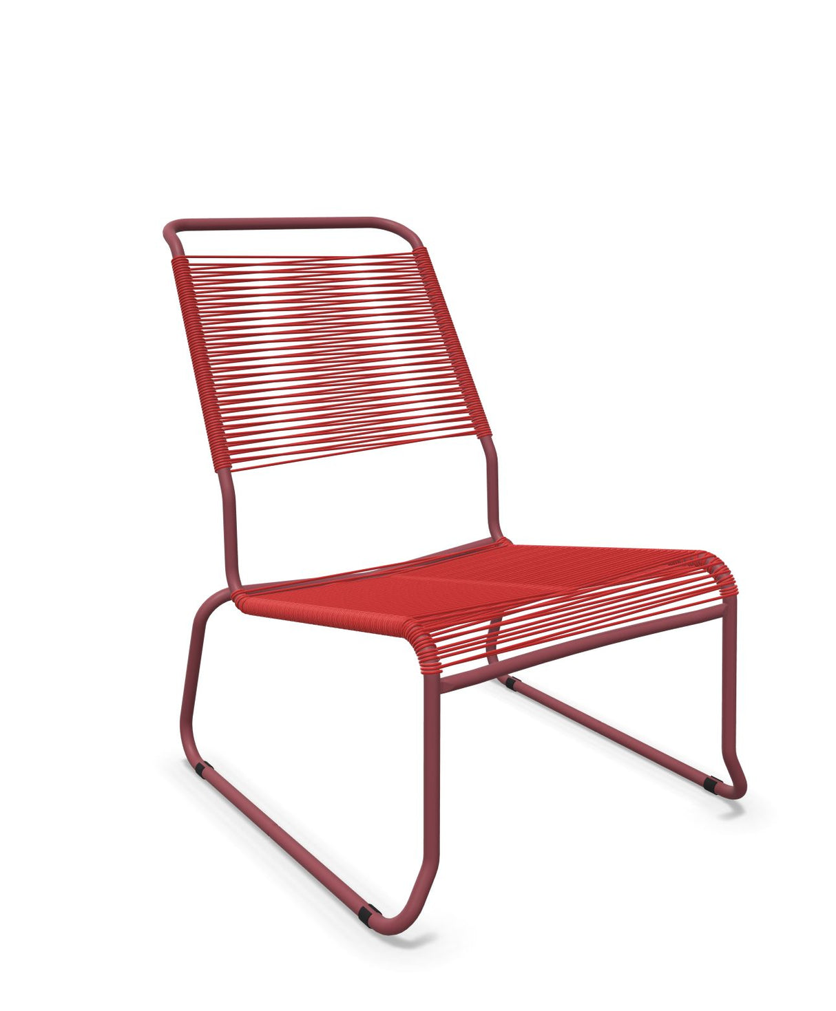 Schaffner Säntis Chaise basse Haut dossier luge Spaghetti Rouge 30 Bordeaux 38 