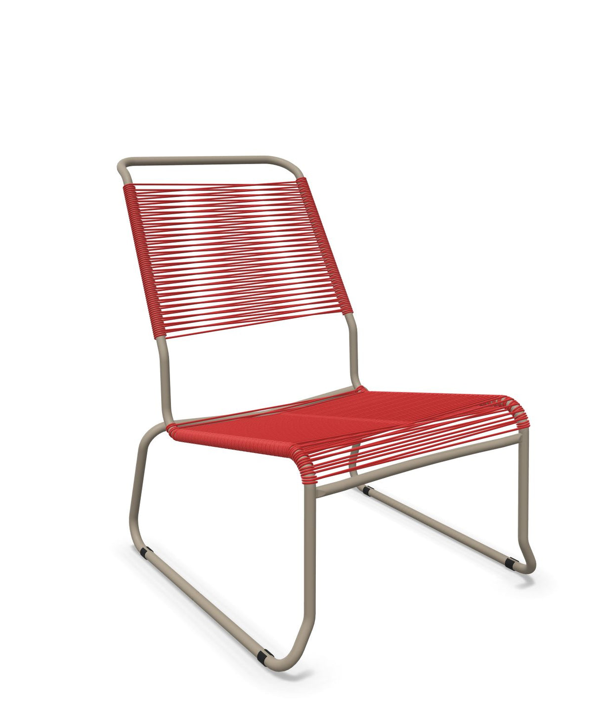 Schaffner Säntis Chaise basse Haut dossier luge Spaghetti Rouge 30 Champagne 85 