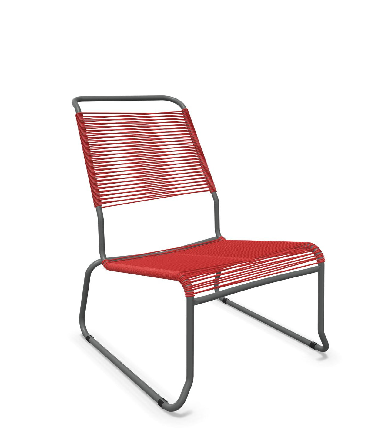 Schaffner Säntis Chaise basse Haut dossier luge Spaghetti Rouge 30 Graphite 73 