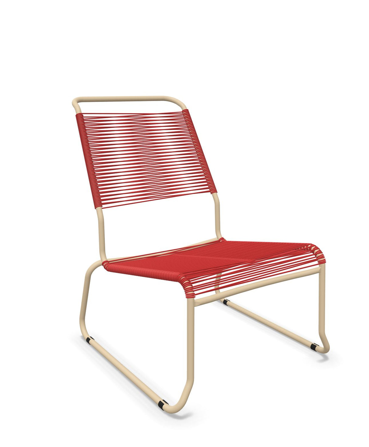 Schaffner Säntis Chaise basse Haut dossier luge Spaghetti Rouge 30 Marron Pastel 83 